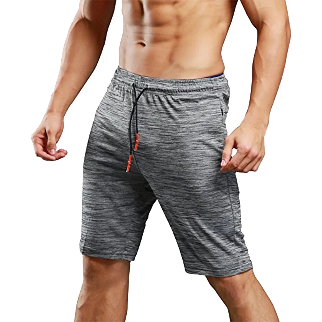 Men Sport Shorts Casual Sportwear Fitness Jogger Pants Slacks Calf