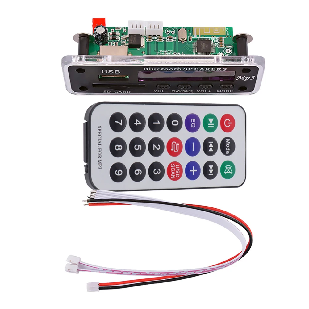 Hot Good quality Car Speaker Module FM Radio USB SD Card Wireless Bluetooth 5.0 MP3 Board Decoder Board Remote Control Player
