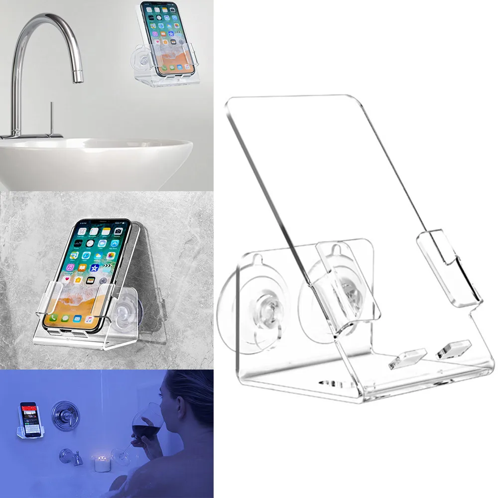 

Bathtub Shower Cell Phone Case Stand Holder Caddy Tray Mount with Two Powerful Strong Suction Cups Phones 10.26