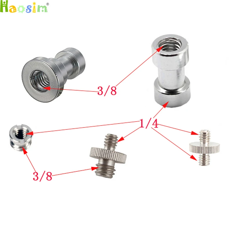 5 in 1 1/4" to 3/8" Screw Spigot Stud Screw and Tripod Mount Screw Kit