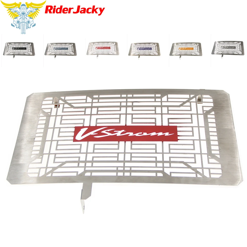 

RiderJacky Red logo Motorcycle Radiator Grille Guard Cover Protector For SUZUKI DL650 VSTROM V-STROM DL 650 2013-2018 2016 2017