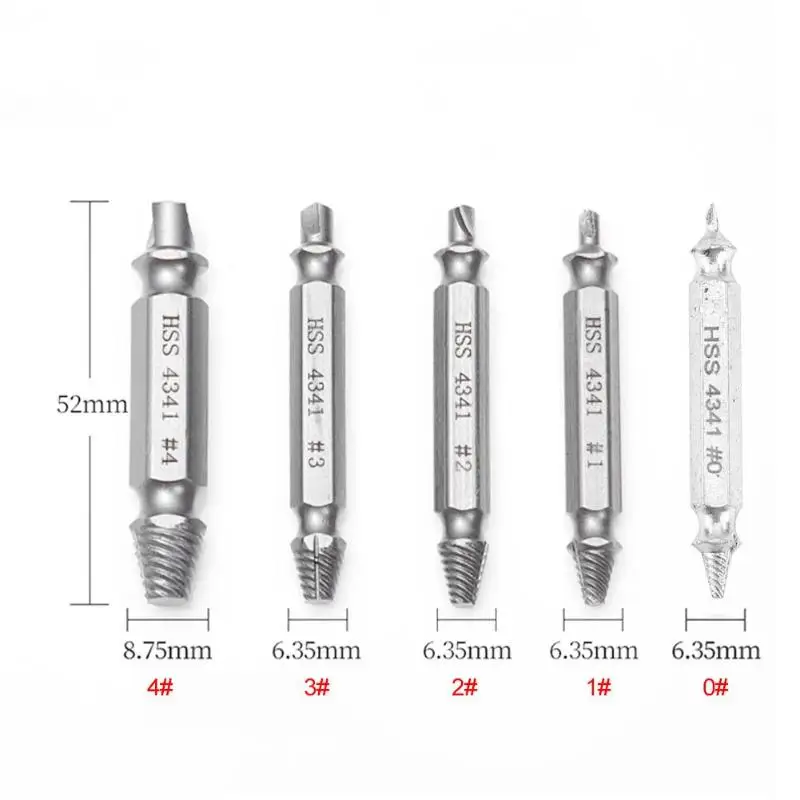 5, 6 штук в партии, S2 сплав Сталь Двусторонняя поврежденный Винт экстрактор Комплект сверла сломанный болт жидкость для снятия ржаво-инструменты для снятия винтов