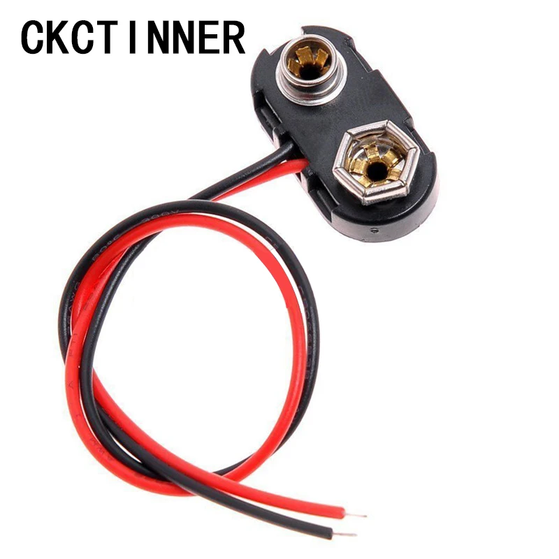 

10pcs / lot length 15CM T Type 9V battery snap connector clip lead cables line