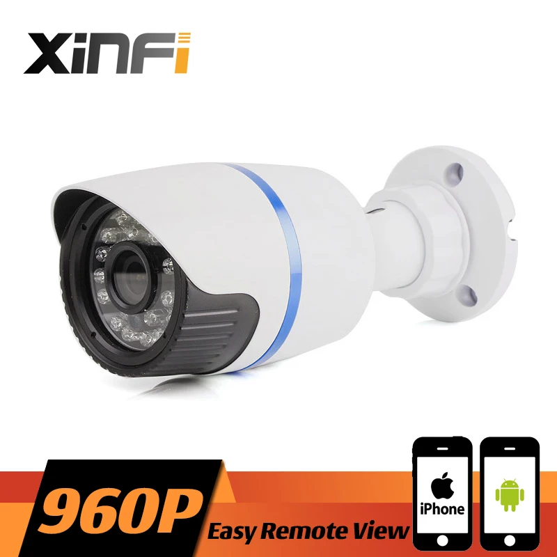 

XINFI HD 960P CCTV IP camera 1.3MP night vision Outdoor Waterproof network camera ONVIF Remote view With 12V adapter as gift
