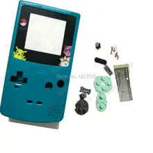 Лидер продаж, игровой корпус Cyan color Shell, чехол для Gameboy, цвет с ограниченным экраном, объектив с кнопками, винты, кнопки X/Y, отвертки