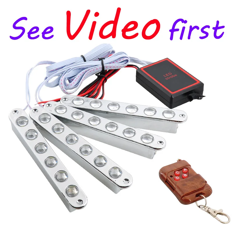 

12v Car truck DRL Emergency strobe flashing Led warning light Wireless RF Remote Auto Led flash driving fog light Caution lamp