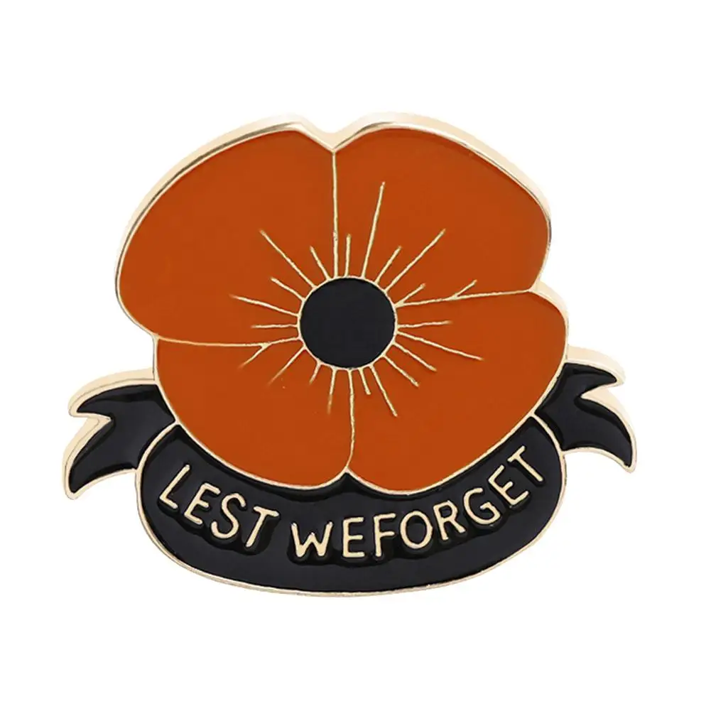 

English Letter Lest We Forget Brooch Pin Badge Scarf Clothes Lapel Decor Jewelry Gift New