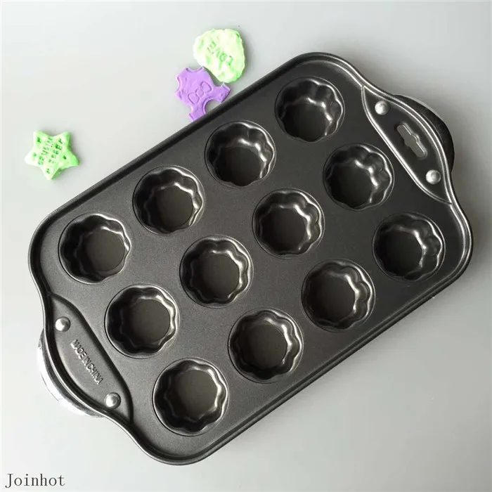 Kitchen Tools Muffin Pan Flower Shape Quiche Cupcake Tarts Mold Bakeware Iron Norpro Nonstick 12