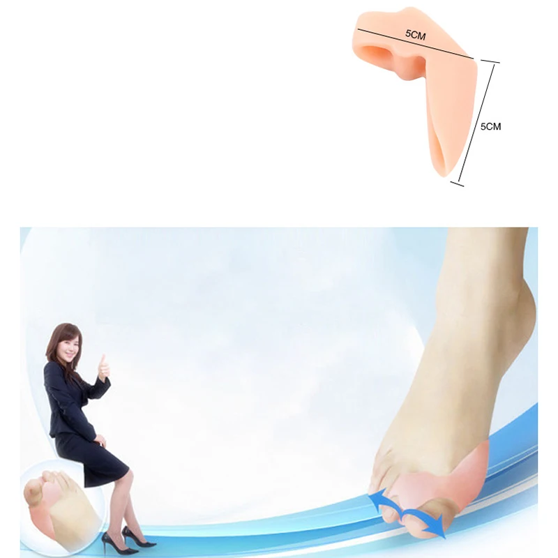 2Pcs Silicone Gel Toe Separator Metatarsal Bunion Splint Protection Corrector Orthotics Hallux Valgus Pain Relief Foot Care Tool