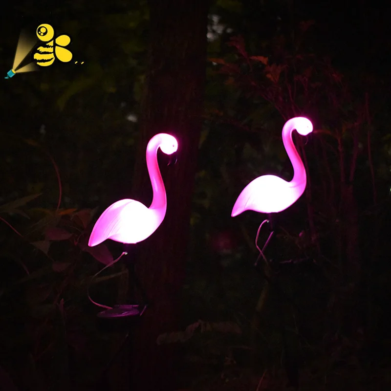 

Bee LED Solar Flamingo Stake Light Lantern Solar Powered Pathway Lights Decorative Outdoor Lawn Yard Lamp For Garden