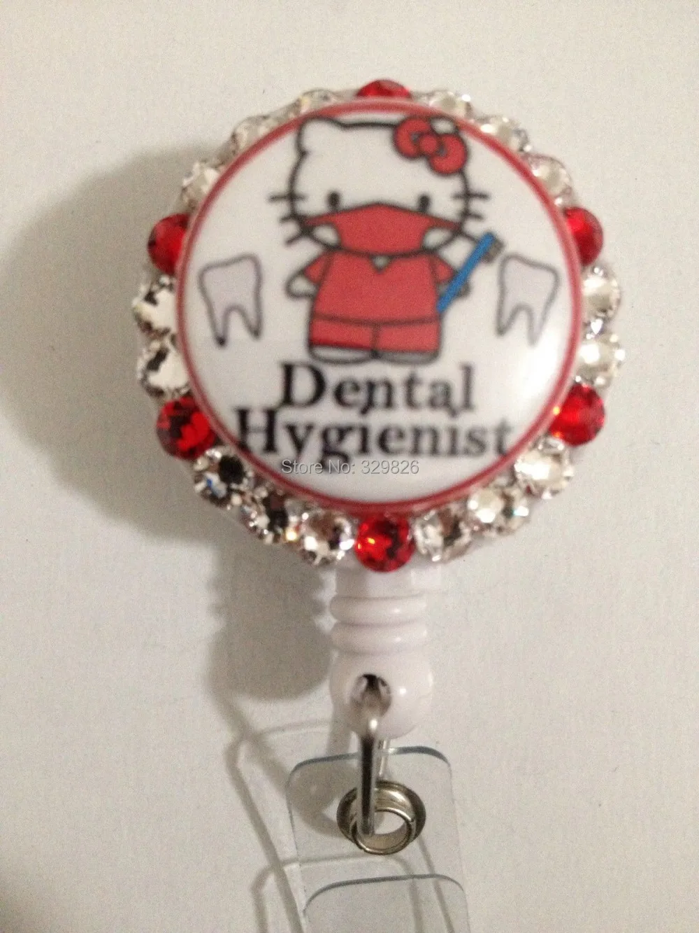 Рисунок «Hello Kitty» зубной hygenist удостоверение личности/держатель retractablereel 10 шт./лот