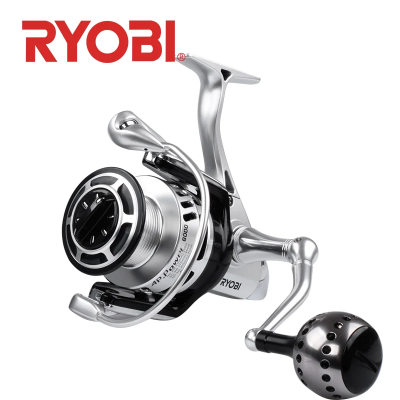 18 RYOBI AP мощность II6000 8000 10000 Спиннинг Рыболовная катушка полностью металлический ЧПУ Шестерни соотношение 5,0: 1 тянущую способность 10 кг 6BB соленой воды