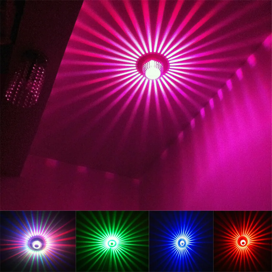 

Restaurant Shop Lamp Indoor Light Sunflower Modern Led Sconce Wall KTV For Coffee 3W Lighting Bar Decoration AC85-265V #