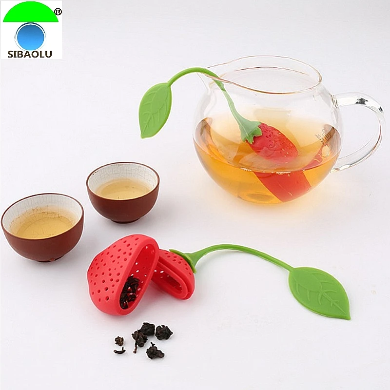 Teapot Teacup Strawberry Design Silicone Tea Strainer Infuser Filter Bag Teabag font b Food b font