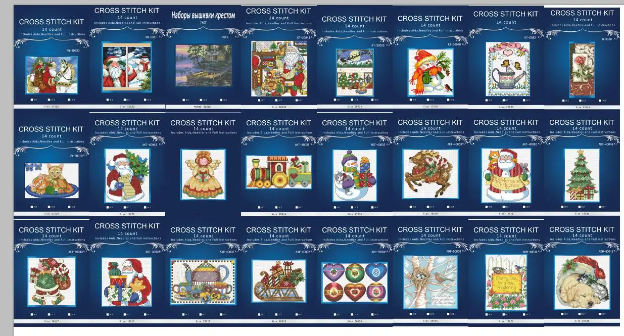 

14/16/18/27/28 Counted Cross Stitch Kit Merry Christmas Santa Cat and Mouse Greeting Wind Chimes Windbell DIM 8767 7th