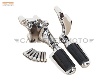 

Aluminum Chrome Motorcycle Foot Pegs & Support Brackets Moto Foot Rest case for Harley XL883 XL 1200 Iron 2014 2015 2016 2017