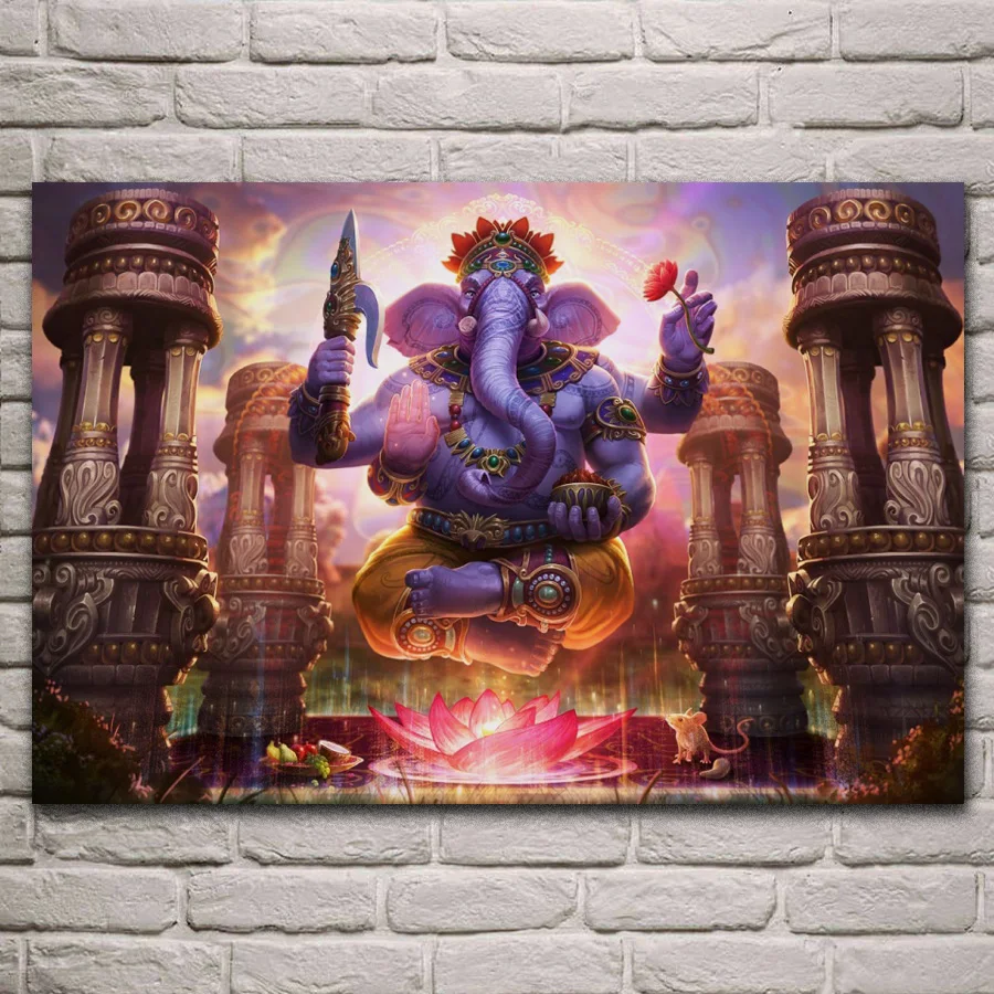 Jon Neimeister Ganesha Lotus god elephant art украшение для гостиной домашний Настенный декор