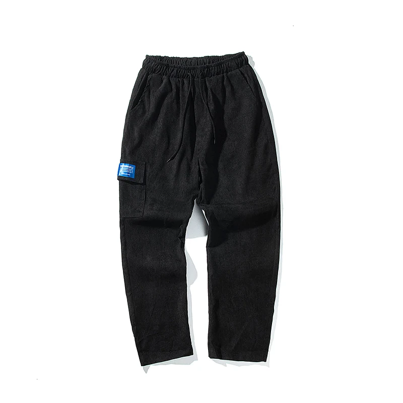 Fashion Casual Men's Cropped Trousers Spring And Autumn New M-5XL Webbing Loose Feet Pants Tricolor Personality Youth Popular