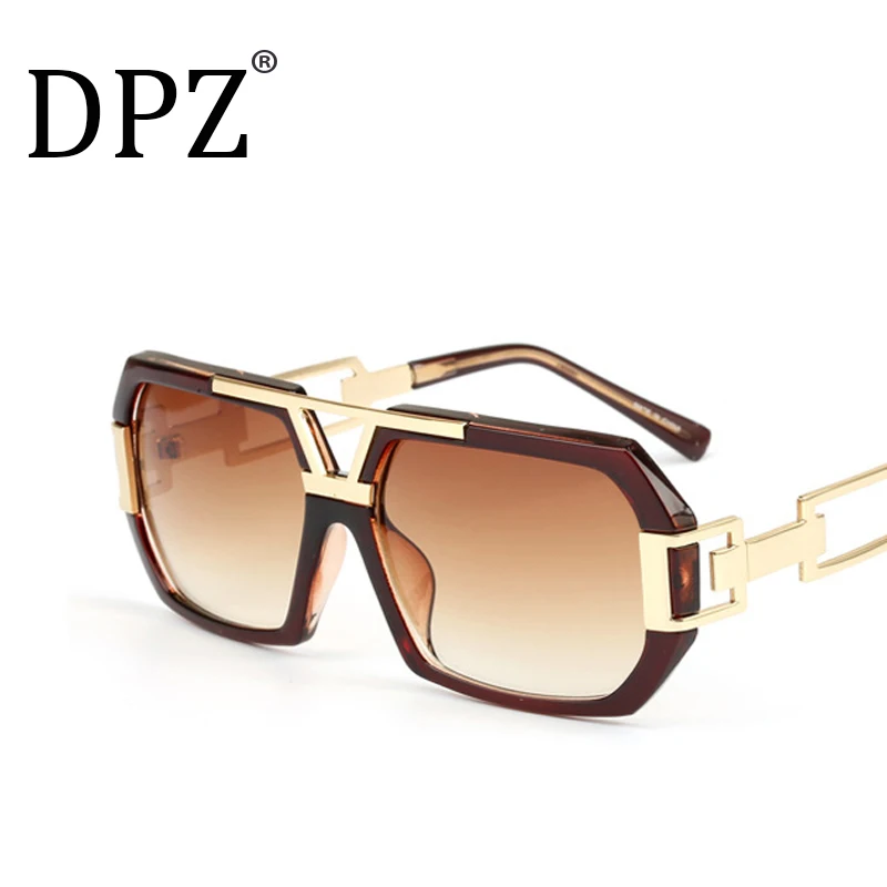 

DPZ Brand men's designer Large frame sunglasses Vintage steampunk women sun glasses Hollow Large frame UV400
