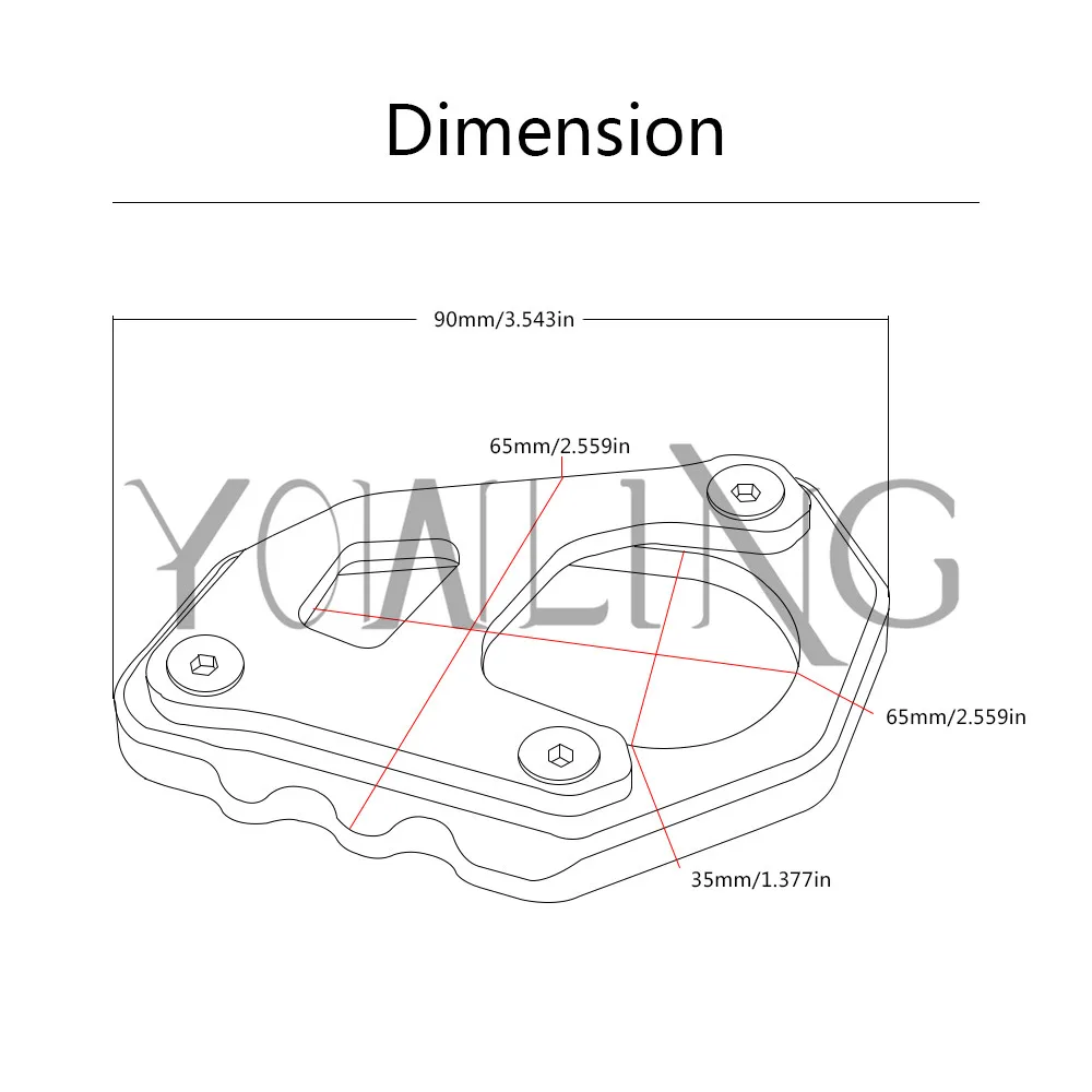 YOWLING для мотоцикла KTM, подножка для ног, боковая подставка, Расширительная подставка, опорная пластина для KTM Adventure 1050 1090 1190 1290 Adventure