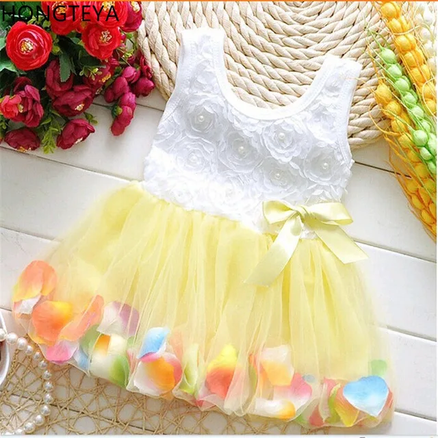

Baby Girls Dress Toddler Girls summer 2019 Floral Lace Bow Princess Dresses Tutu Party Wedding birthday Dress for girls