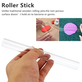 

20cm DIY Mini Kitchen and Home Craft Molding Rolling Tool Hollow Acrylic Roller Sculpture Polymer Clay Pressure Stick