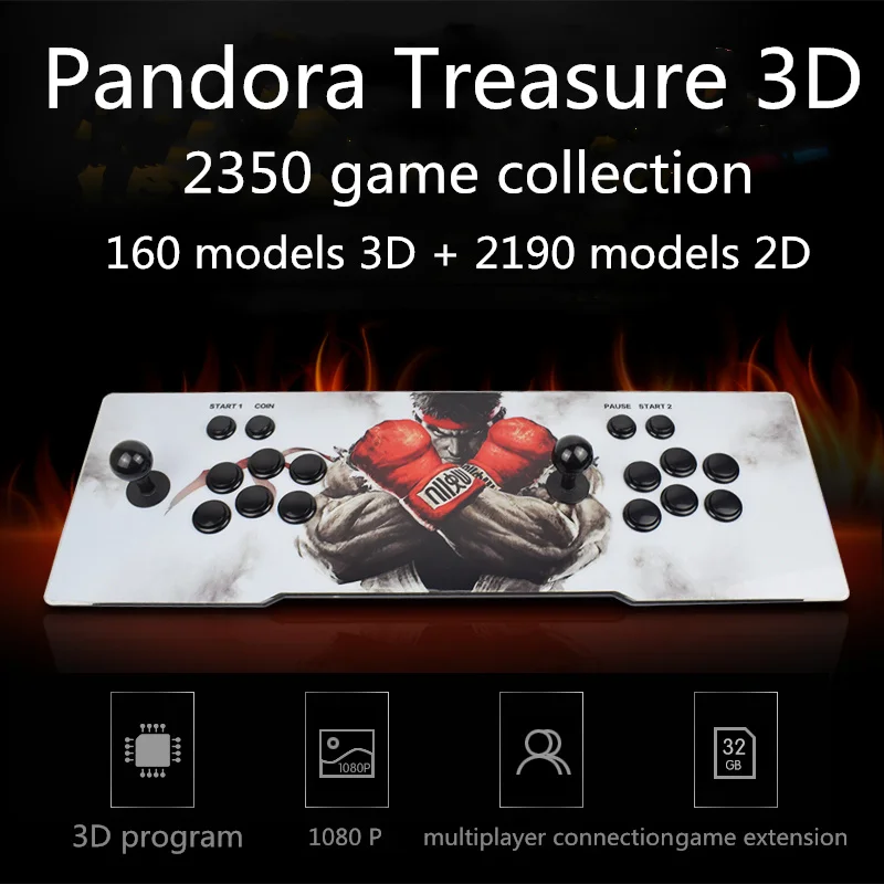 2650 один для Pandora 3D Ретро аркадная игра 8-ядерный высокоскоростной процессор 3D shock двойной рокер домашний боевой игровой консоли