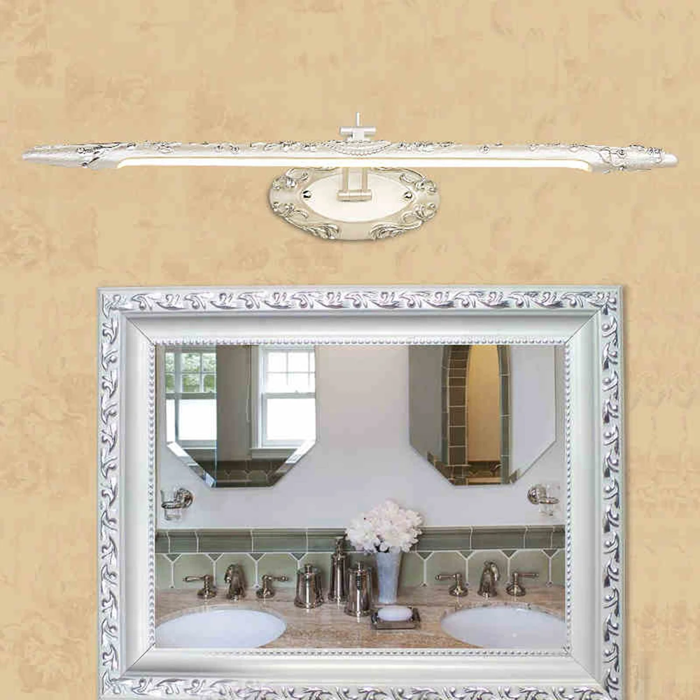 Винтажные длинные светодиоды для зеркал из смолы 7 Вт/9 Вт настенные бра свет для макияжа Косметическая комната гардеробная настенная лампа золото/серебро