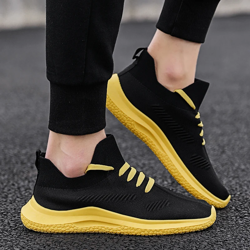 

Hemmyi Flyknit Breathable Men Shoes Outdoor Concise Sneakers Spring/Autumn White Zapatos De Hombre Support Dropshipping