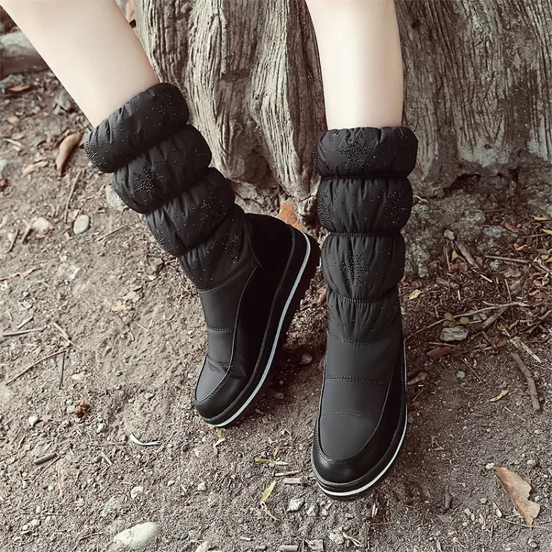 Big Size 35-44 Women's Snow Boots Hot Winter Warm Plush Students Platform Shoes Woman Korean Non-slip Comfortable Mid-calf Boots (17)