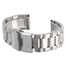 Silver Bracelet Solid Stainless Steel Watch Band Adjustable Strap Metal High Quality Watchband 18mm 20mm 22mm 24mm Mens Womens
