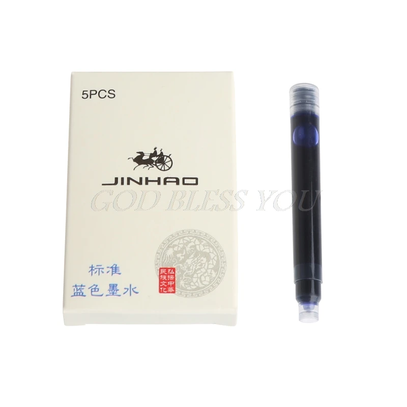 

5PCS JinHao Ink Cartridges Fountain Pen Refill in Black/Blue Writing Tool