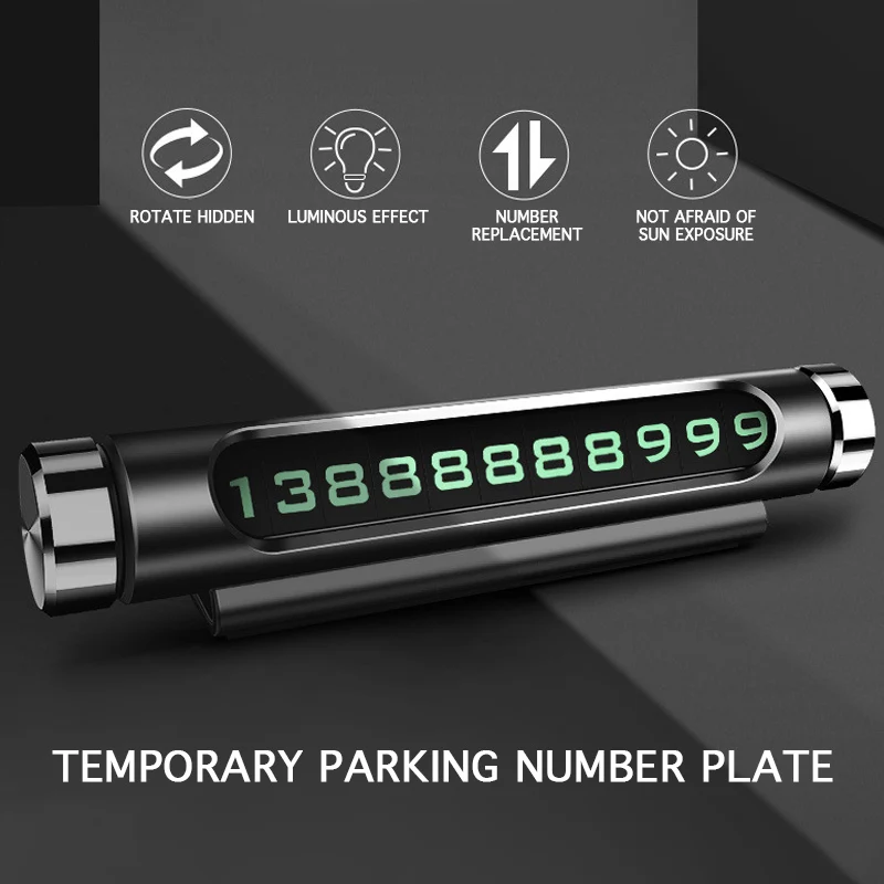Автомобильная Временная парковочная карта вращающийся телефонный номерной знак Магнитная Адсорбция дизайн автомобильный Стайлинг