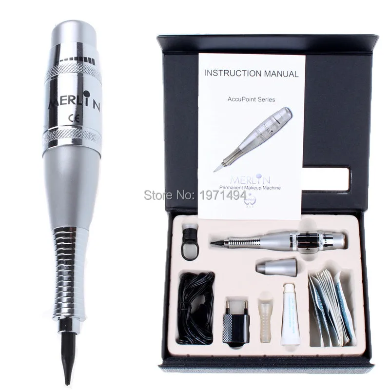 

Wholesale 1 set professional Semi-permanent makeup machine Kit Eyebrow Tattoo Rotary Makeup Machine Pen Kit Power tattoo Supply