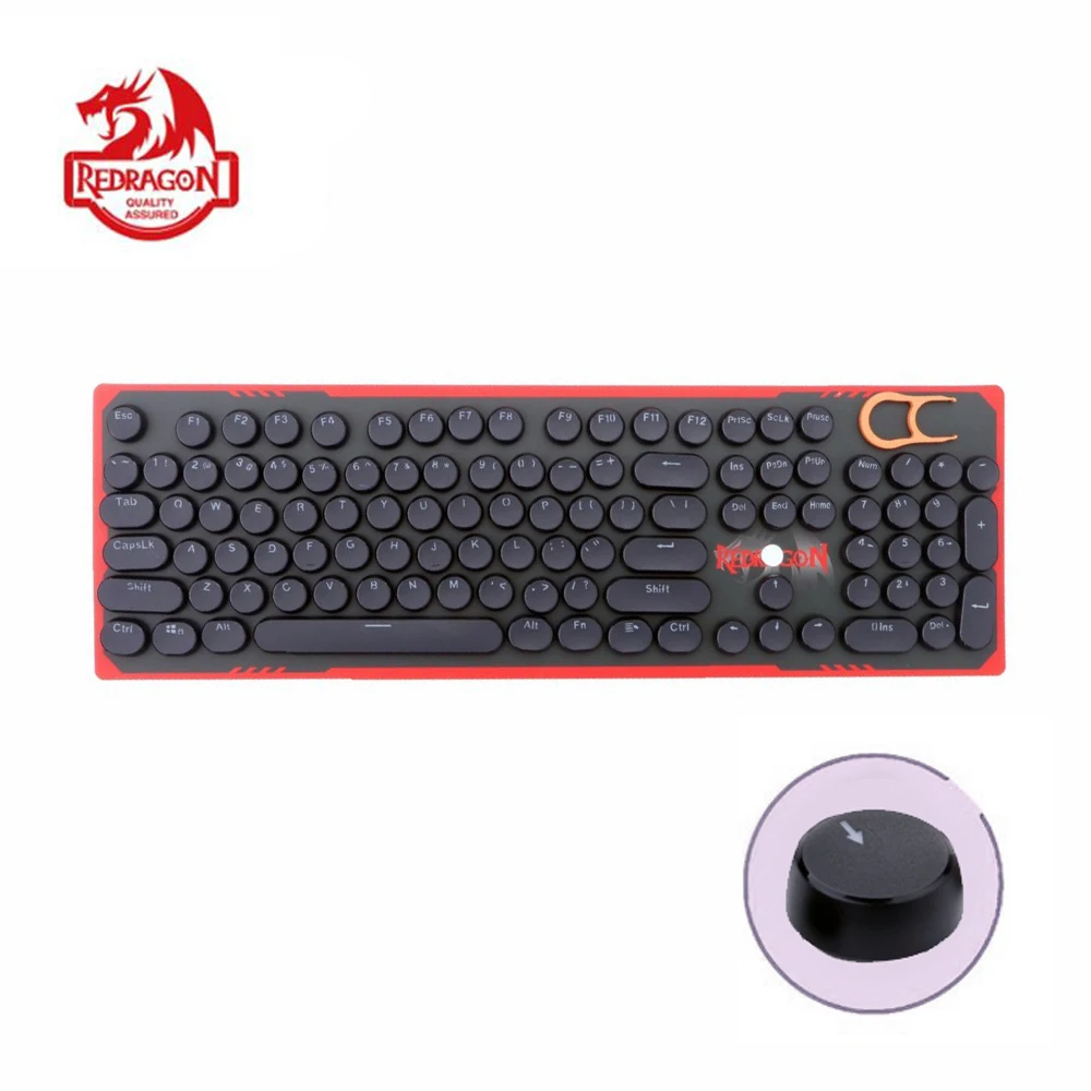 Redragon A106 104 Keycaps Черный винтажный стиль стимпанк машинка Ретро ключи Набор для
