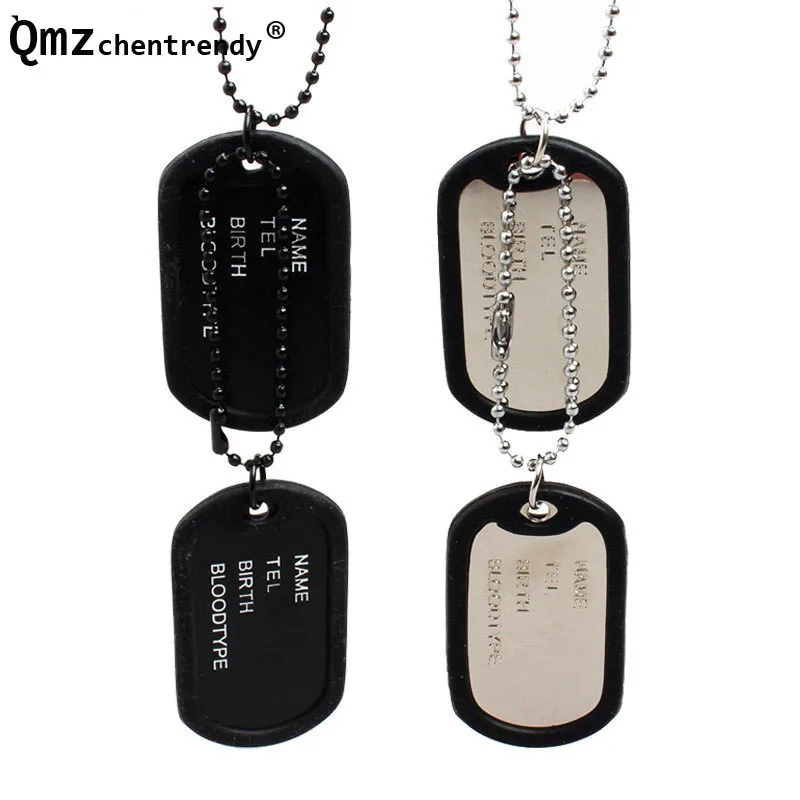 Men High Qualtiy Hip Hop Personal Information Necklace U.S. Soldiers Double Dog  Tag Chain Punk Jewelry Wholesale Price - AliExpress