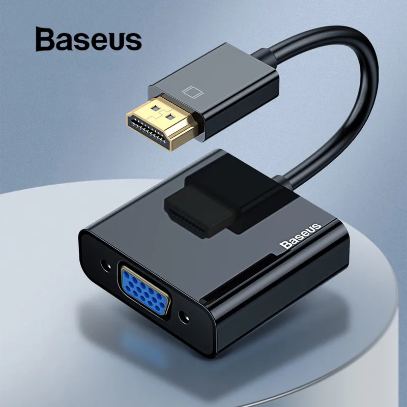 

Baseus 1080P HDMI to VGA Adapter Converter Video Audio Converter Cable Digital to Analog HD Converter For PC Laptop Tablet TV