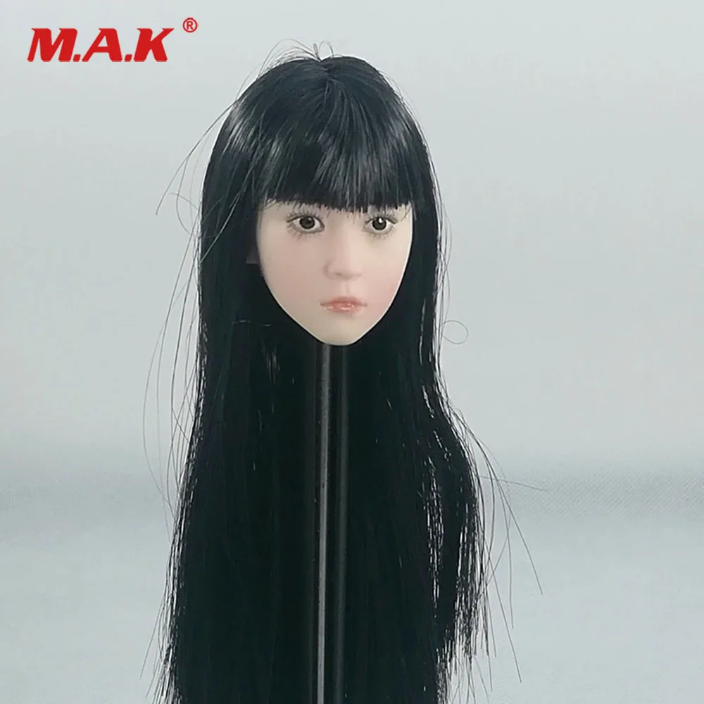 Head Sculpt Action Figure 1/6 Scale Long Hair Model Girl Accessory Parts