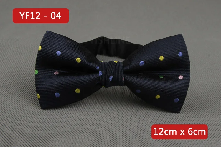 YISHLINE NEW Men's Bow Tie Gold Paisley Bowtie Business Wedding Bowknot Dot Blue And Black Bow Ties For Groom Party Accessories - Цвет: YF12-4