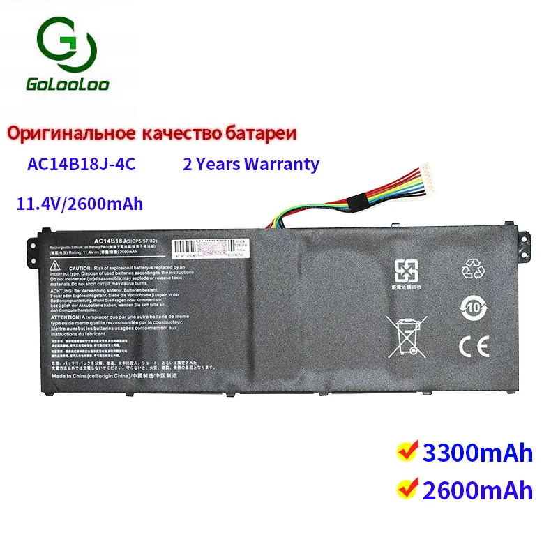 Golooloo 11.4v 2600mAh for Acer Para Aspire ES1-711-C089 para Chromebook 13 C810-T7ZT ES1-711-C0E5 para Chromebook 13 C810-T9CA