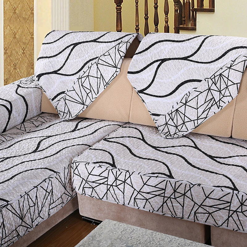 1pcs sofa cover towel black and white striped cover for ...