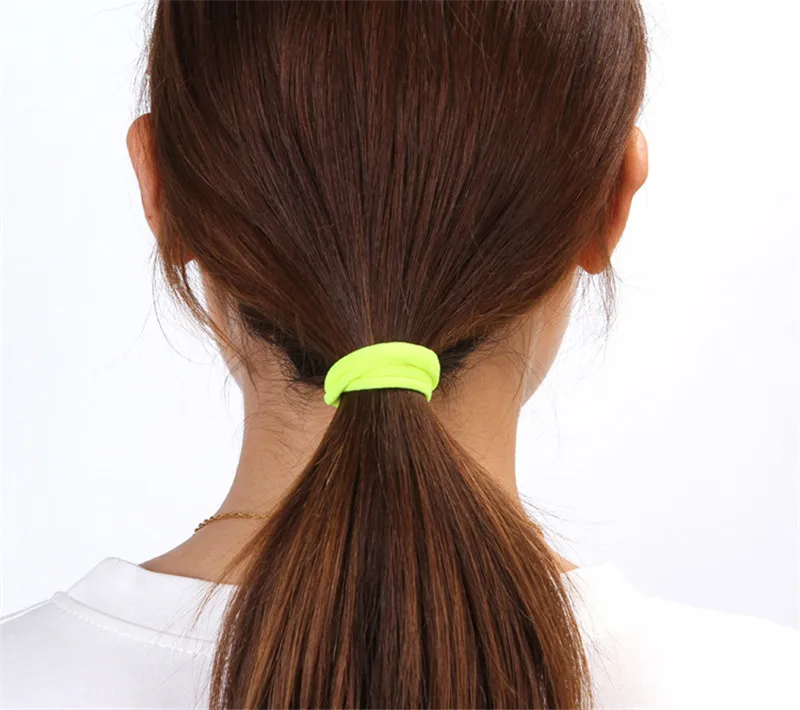 30Pcs Women Girls High Elasticity 4cm Medium Thick Rolled Towel Hair Rope Candy Solid Color Rubber Band Ring Ponytail Holder