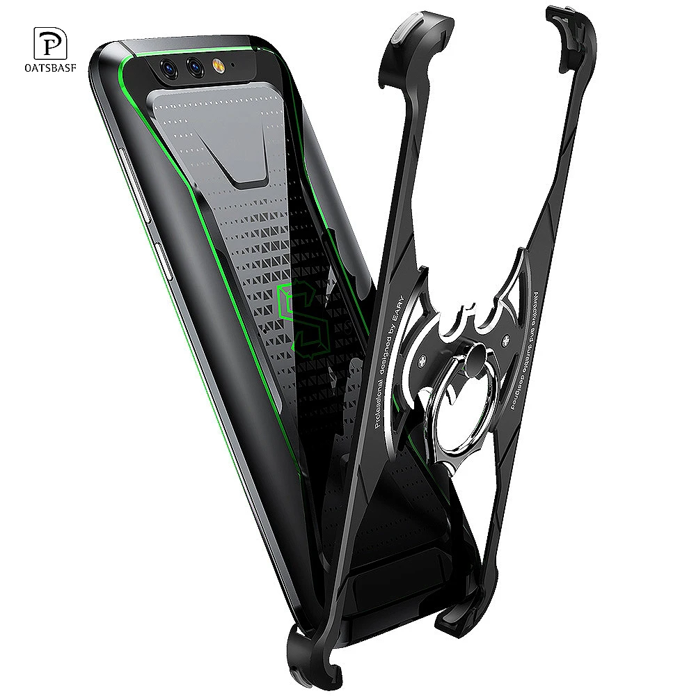

OATSBASF Luxury xiao mi Black Shark Back Cover 360 Degree All-round Shock Drop Bat Design BATMAN Bumper Metal Case
