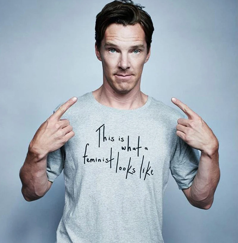 

brand Benedict Cumberbatch men t shirt This Is What a Feminist Looks Like letters print 2019 summer new 100% cotton men top tees