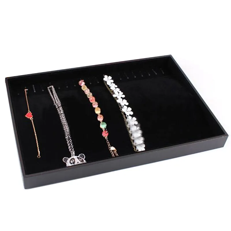 

Velvet Necklaces Pendants Chain Jewelry Display Tray Holder Case Storage Box New