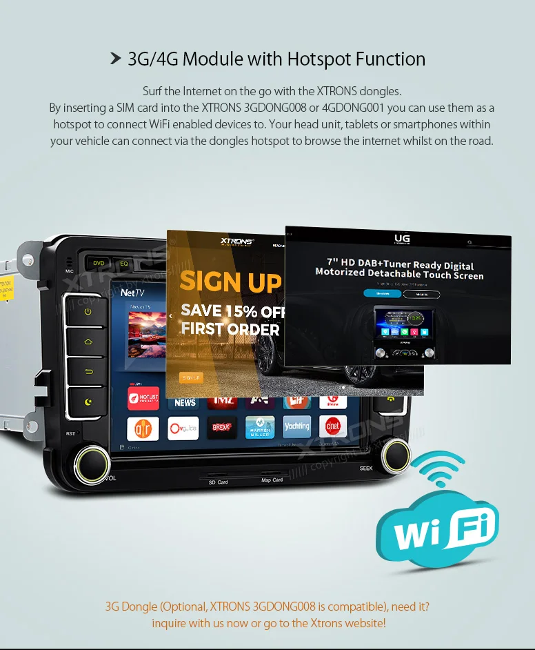 Best XTRONS 7" Android Head Unit Stereo Radio GPS Video Car DVD Player for Volkswagen Passat CC Eos Estate Sedan for Skoda for Seat 14