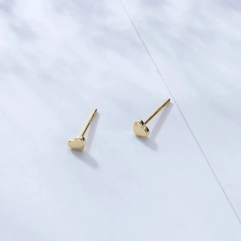 925 серьги из стерлингового серебра простой: золото, серебро любовь в форме сердца милые серьги-гвоздики темперамент женские серебряные серьги ювелирные изделия
