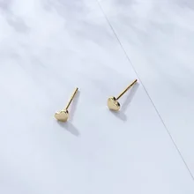 925 серьги из стерлингового серебра простой: золото, серебро любовь в форме сердца милые серьги-гвоздики темперамент женские серебряные серьги ювелирные изделия