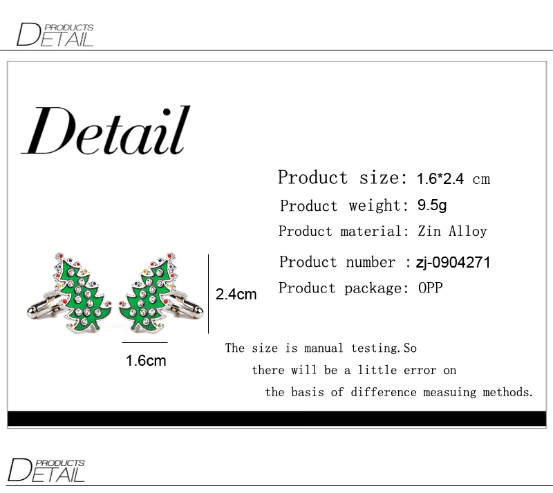 Рождество кнопку манжеты для Для мужчин Елка Запонки зеленый кристалл дерево форме модные запонки подарок для женщины год ele для мужчин t