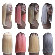 Лучший! USEXY Short Bob Wig Remy Peruvian 13*4 Lace Front Human Hair Wigs 100% Human Hair Wigs For Black Women Ombre Lace Front Wigs